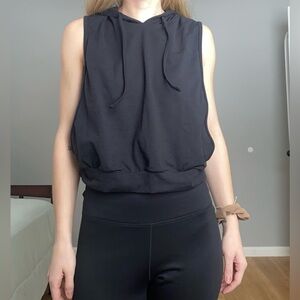 HALARA Black Sleeveless Hoodie